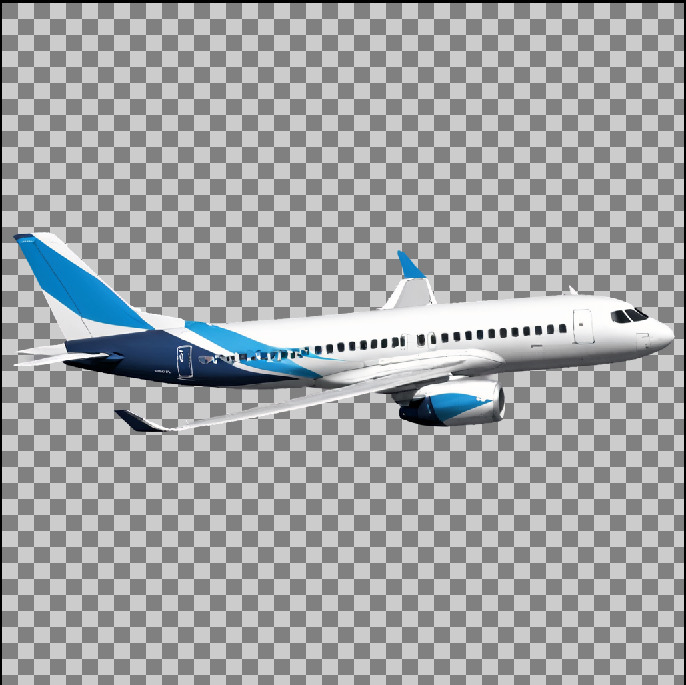 Airplane generated by a standard Layer Diffusion prompt