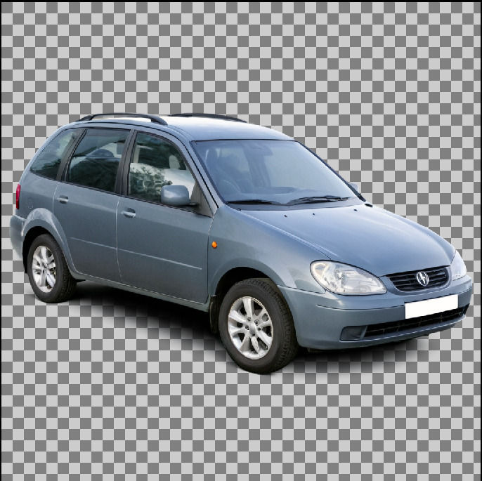 Car generated by a standard Layer Diffusion prompt