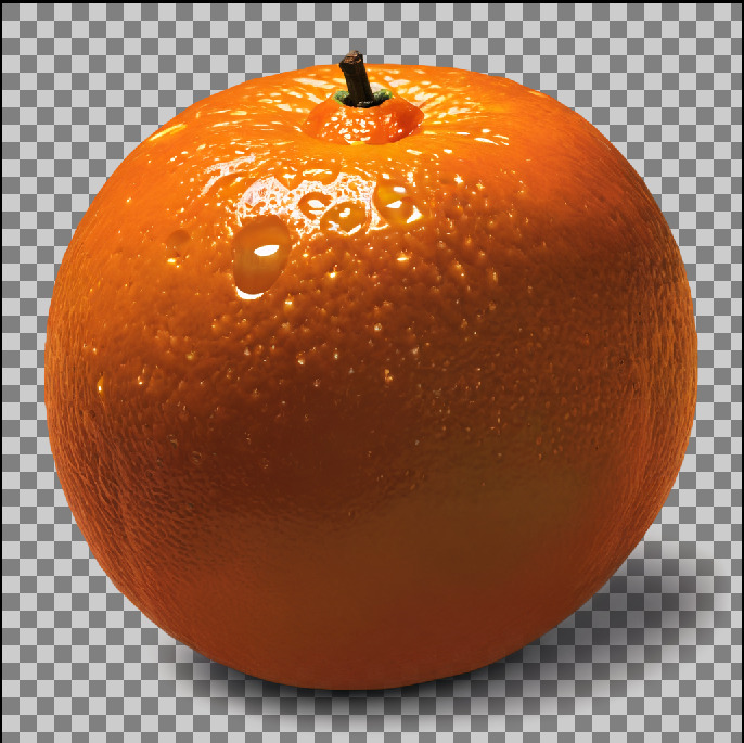 Orange generated by an optimized Layer Diffusion prompt