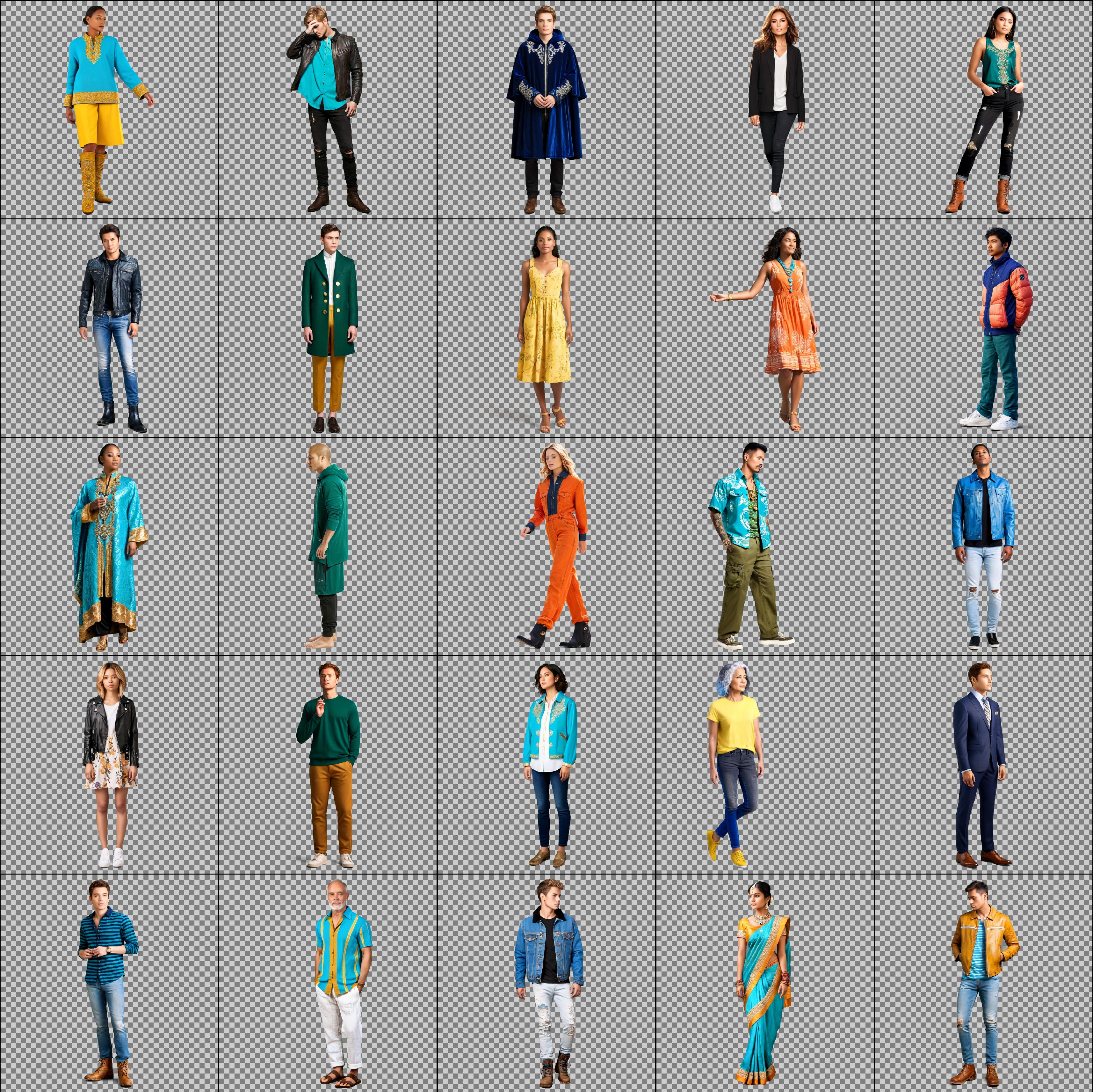 Person foreground instances generated using optimized LD prompts