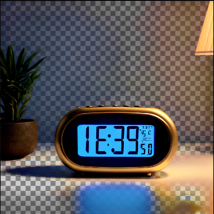 Validation example with an alarm clock and extra background objects